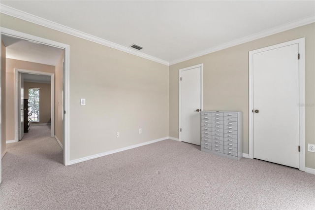 1581 Monica Joy Cir, Longwood, FL 32779 - unfurnished bedroom with carpet floors, baseboards, visible vents, and ornamental molding