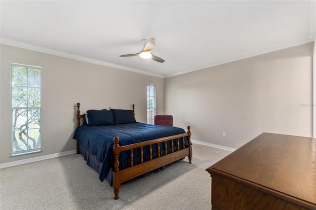 1581 Monica Joy Cir, Longwood, FL 32779 - bedroom with ornamental molding, light carpet, baseboards, and multiple windows