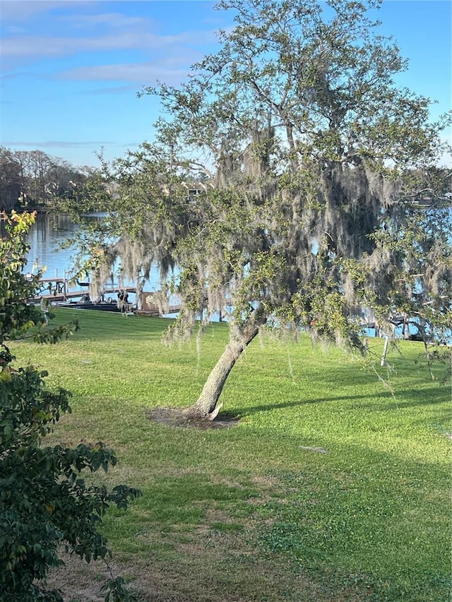 view of yard featuring a water view