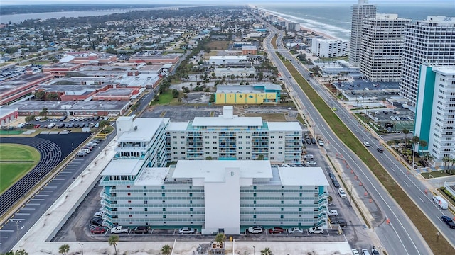 aerial view with a city view