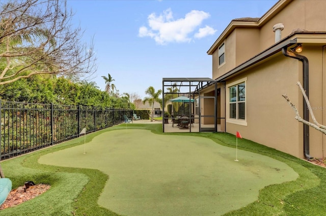 view of yard featuring fence