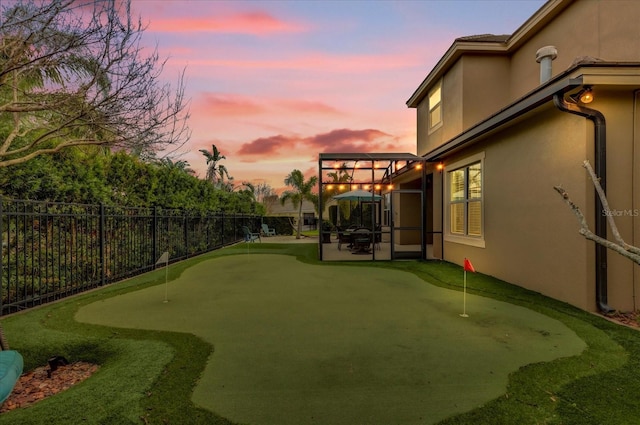 view of yard with fence