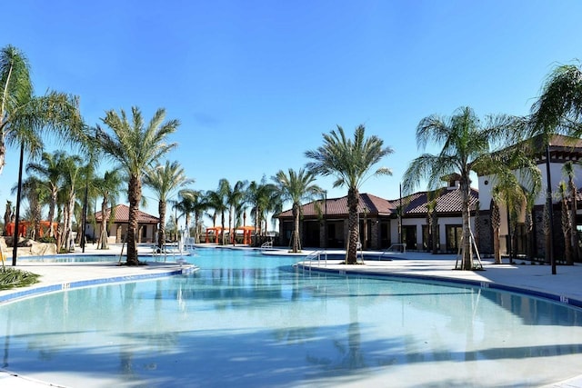 pool featuring a gazebo