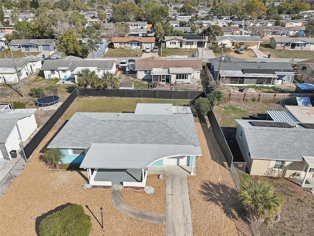 bird's eye view with a residential view