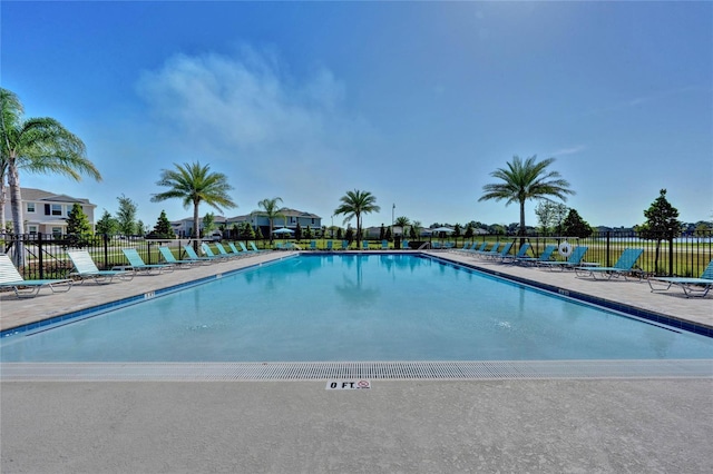 community pool with fence