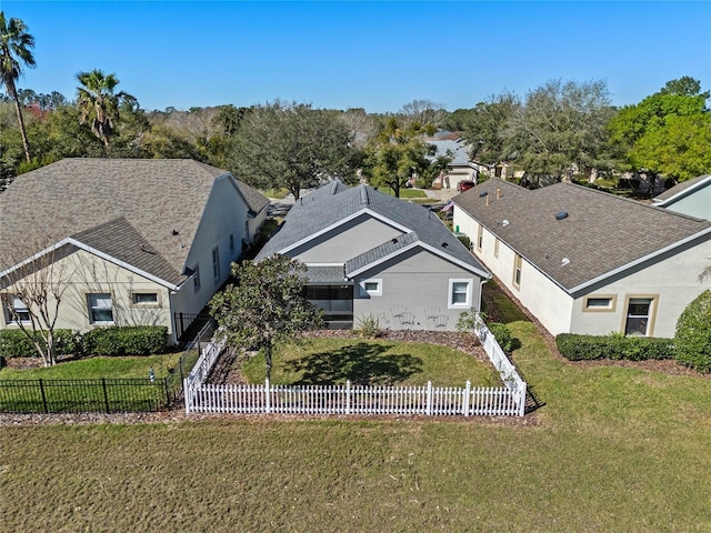 aerial view featuring a residential view