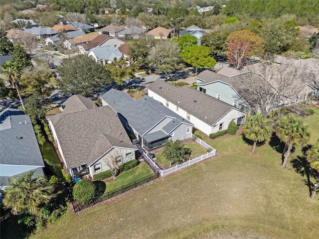 aerial view with a residential view