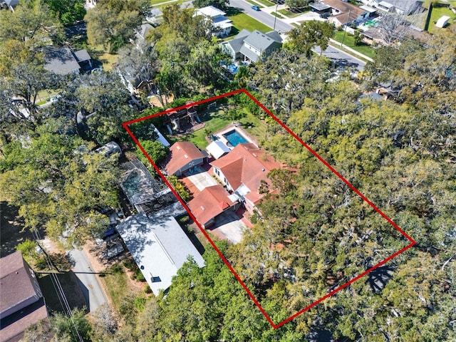 birds eye view of property featuring a residential view