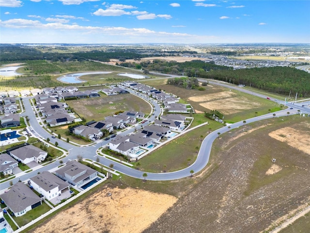 aerial view with a residential view