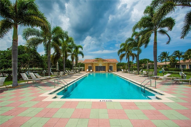 community pool featuring a patio area