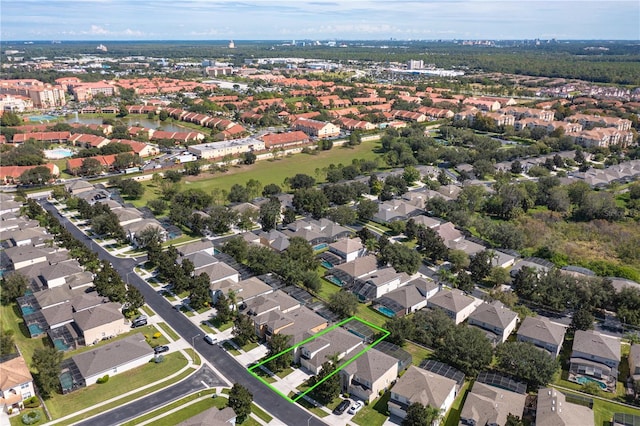 drone / aerial view with a residential view