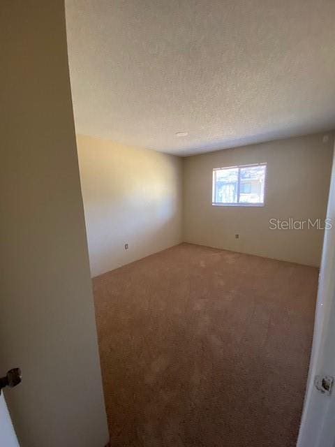 carpeted spare room featuring a textured ceiling