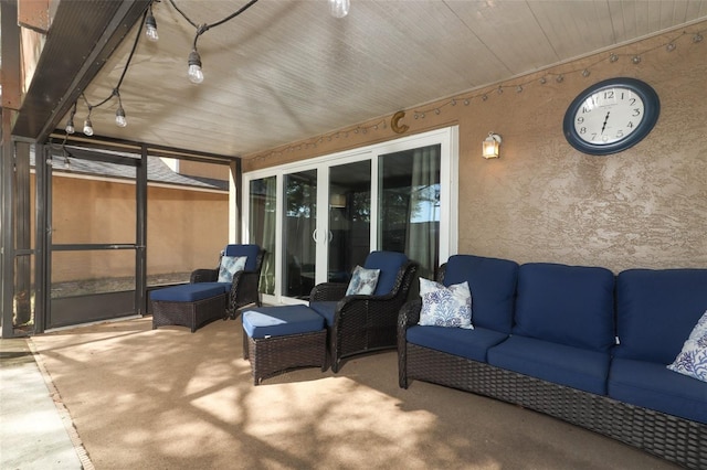 view of patio featuring an outdoor hangout area