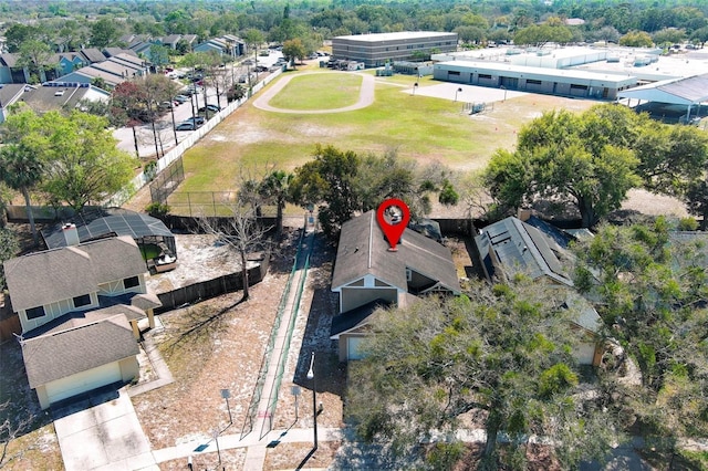 bird's eye view with a residential view