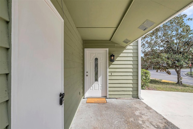 entrance to property with visible vents