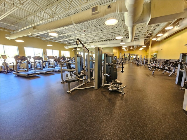 exercise room with visible vents