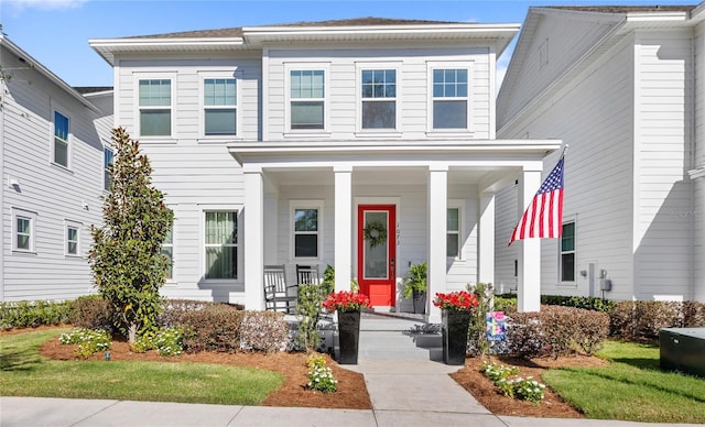 view of front of house with covered porch