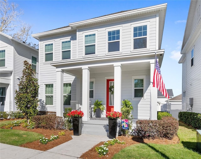 view of front of property with covered porch