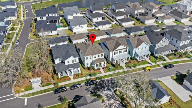 bird's eye view with a residential view