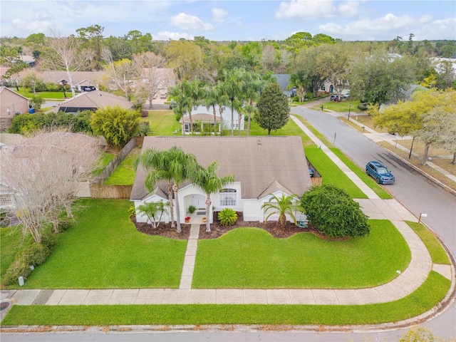 aerial view featuring a residential view