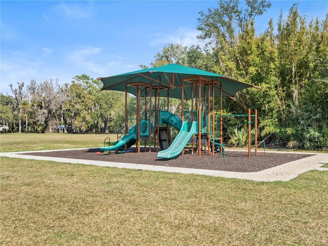 community play area featuring a yard