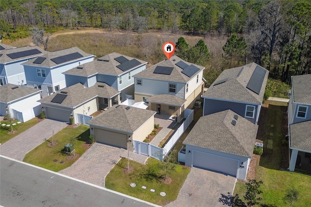 aerial view featuring a residential view