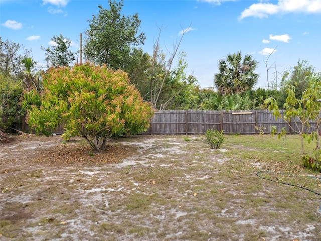 view of yard with fence