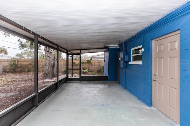 view of unfurnished sunroom