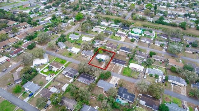 aerial view with a residential view