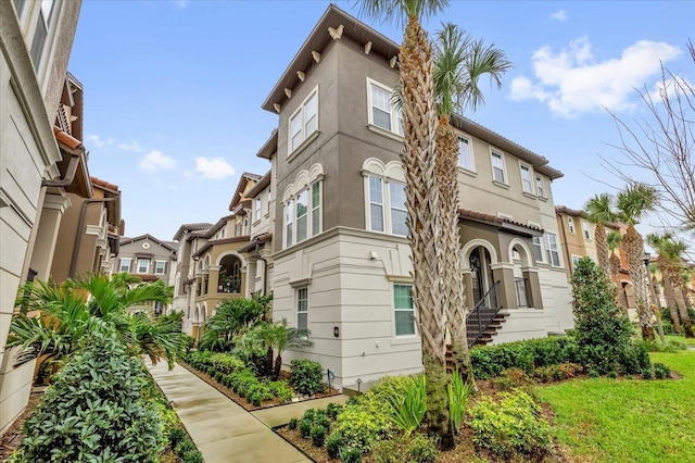 view of building exterior with a residential view