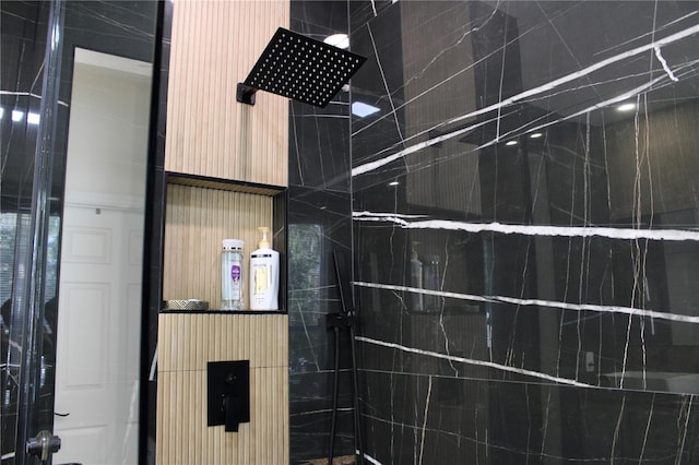 room details with tiled shower