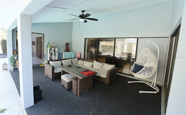 view of patio / terrace featuring ceiling fan and outdoor lounge area