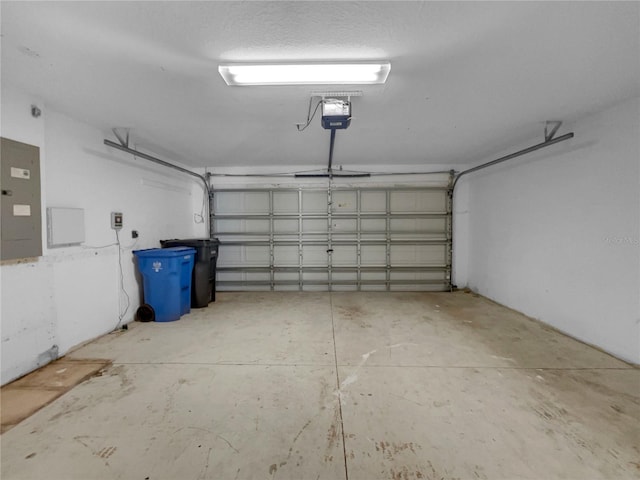 garage with electric panel