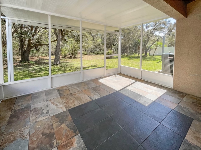 view of unfurnished sunroom