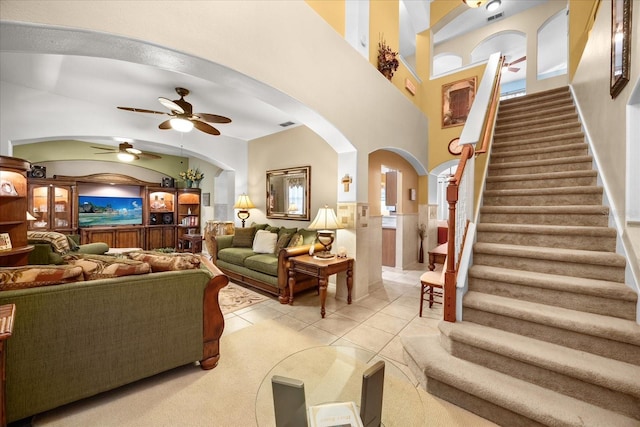 building lobby featuring stairs and visible vents