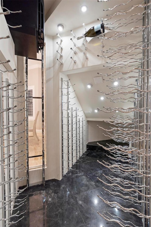 5524 Sail Ct, Orlando, FL 32819 - hallway featuring marble tiled flooring and recessed lighting