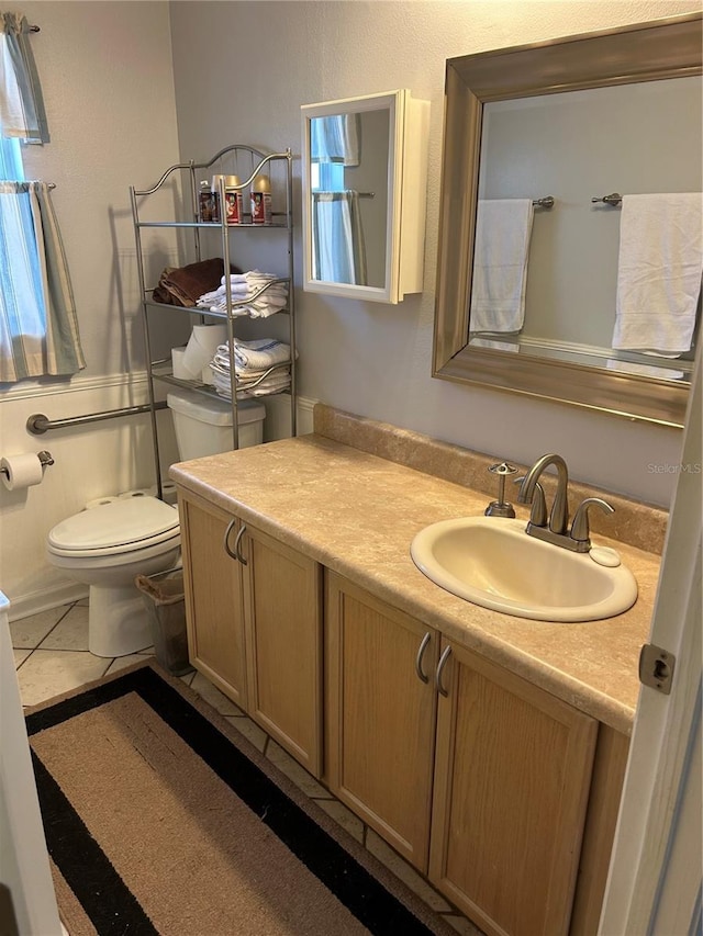 bathroom with toilet and vanity