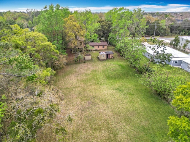 aerial view with a forest view