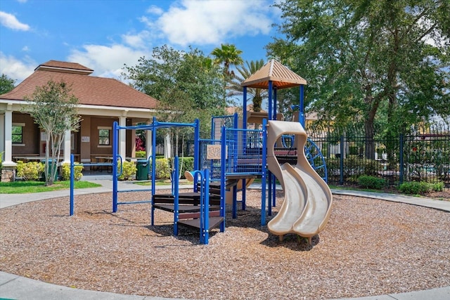 community playground with fence