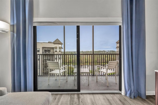 interior space featuring wood finished floors