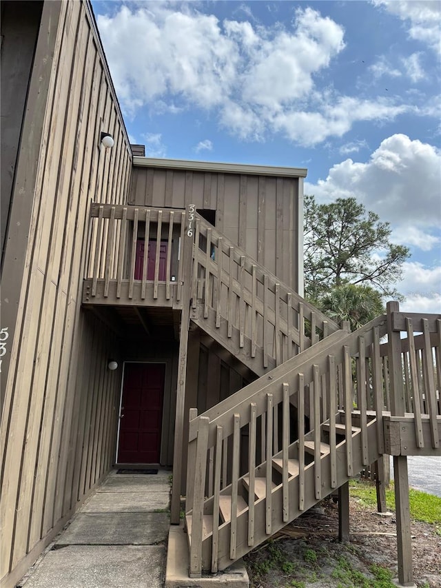 exterior space featuring board and batten siding