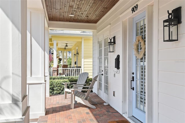 doorway to property with a porch