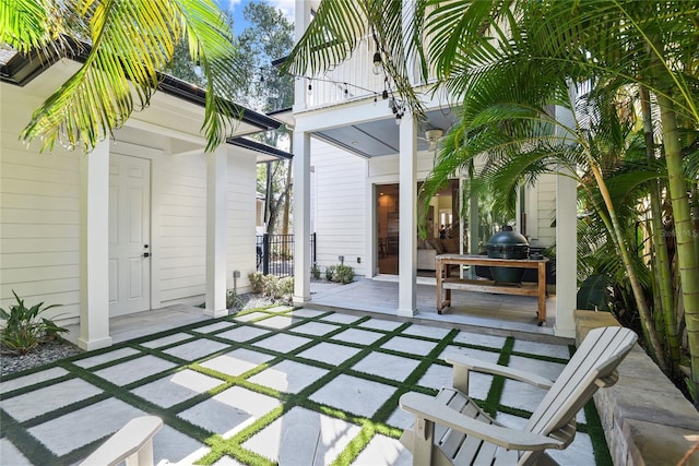 view of patio with grilling area