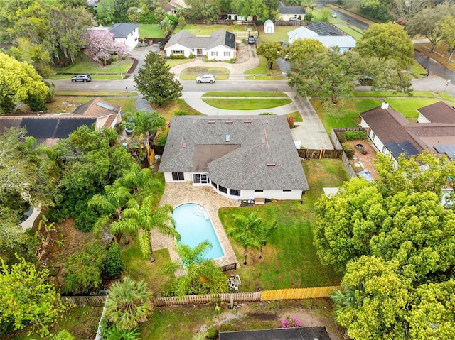 aerial view featuring a residential view