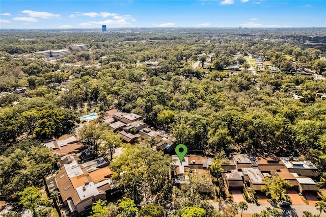 aerial view with a residential view