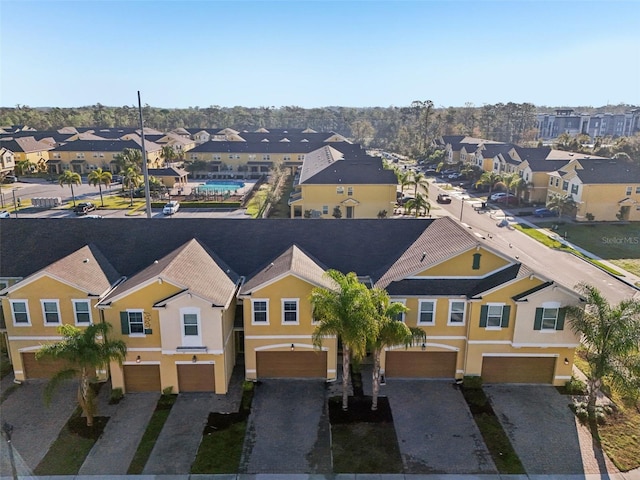 drone / aerial view with a residential view