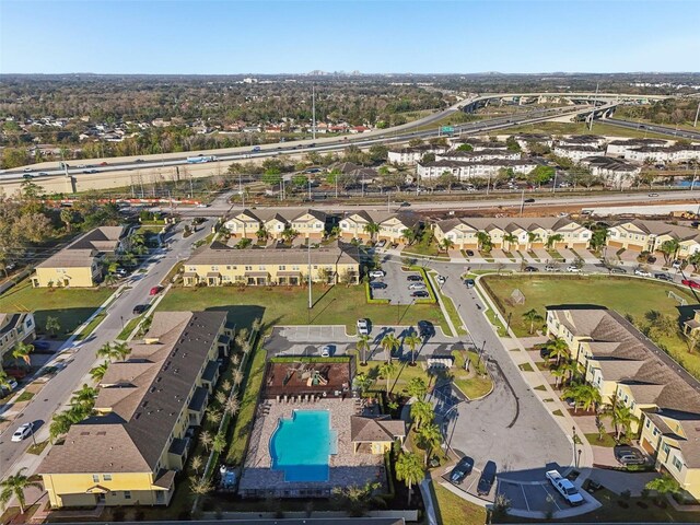 bird's eye view with a residential view