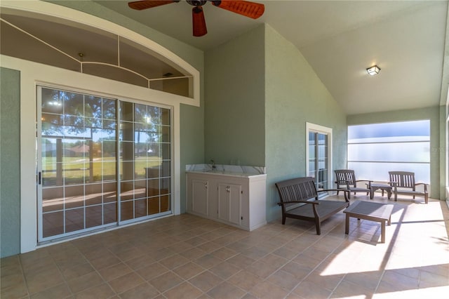view of patio / terrace featuring ceiling fan