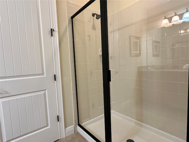 bathroom featuring a stall shower