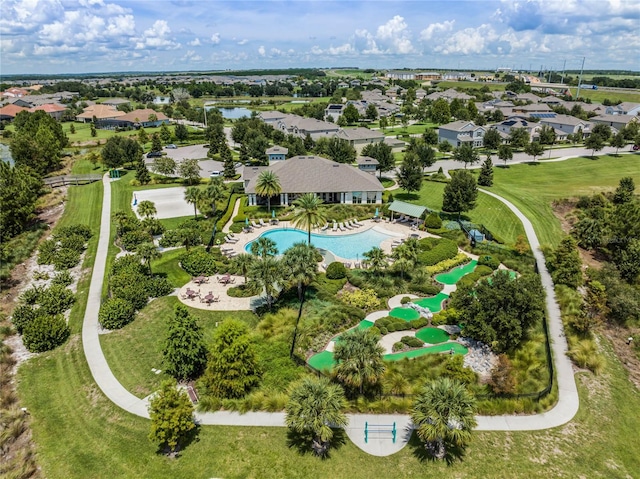 bird's eye view with a residential view